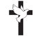 Dove flying with a Symbol of Religion. Cross. Dove Of Peace. Vector. Holy Spirit. Church logo.