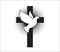Dove flying with a Symbol of Religion. Cross. Dove Of Peace. Vector. Holy Spirit. Church logo