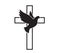 Dove flying with a Symbol of Religion. Cross. Dove Of Peace. Vector illustration. Holy Spirit