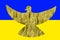 Dove with grain structure, Ukraine flag, symbol of granary Ukraine