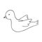 dove hand drawn doodle. , scandinavian, nordic, minimalism. icon, sticker. bird.