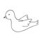 dove hand drawn doodle. vector, scandinavian, nordic, minimalism. icon, sticker. bird.