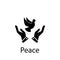 dove, hands, peace icon. Element of Peace and humanrights icon. Premium quality graphic design icon. Signs and symbols collection