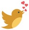 Dove, heart Vector Icon editable