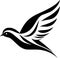 Dove - minimalist and flat logo - vector illustration