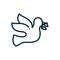 Dove with olive branch peace and human rights line