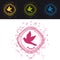 Dove Peace Circle Icons - Colorful Vector Buttons - On Black And White Background