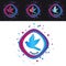 Dove Peace Circle Icons - Modern Colorful Vector Buttons - On Black And White Background