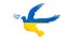 dove of peace silhouette in ukrainian flag colors