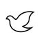 Dove of peace simple icon. Flying dove of peace icon art. Peace concept icon.