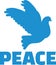 Dove with peace word