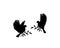 Dove peacemaker silhouette, vector