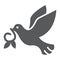 Dove Sun glyph icon, easter and bird, dove of peace sign, vector graphics, a solid pattern on a white background, eps 10