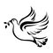 Dove. Symbol of peace. Vector black silhouette.