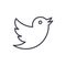 Dove,twitter vector line icon, sign, illustration on background, editable strokes