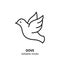 Dove vector line icon. Pigeon sign. Symbol of peace linear concept.