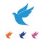 Dove vector logo design symbol of peace and humanity