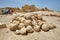 Dovecote at Masada ruins in southern Judean Desert in Israel