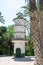 Dovecote in the Municipal Park of Elche, province of Alicante, Valencian Community. Spain. Europe. The largest date forest in Euro