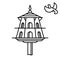 Dovecote outline icon. House for birds.