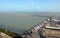 Dover,England White cliffs and Dover harbor along the coast of English channel