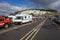 DOVER, KENT, ENGLAND, AUGUST 10 2016: Holidaymakers cars queuing to board the cross channel ferry to France