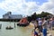 Dover lifeboat in Folkestone Harbour UK