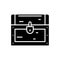 Dower chest icon, vector illustration, black sign on isolated background