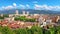 Dowmtown Grenoble seen from La Bastille, France. Time lapse
