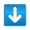 Down arrow icon shiny blue square button