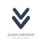 Down chevron icon. Trendy flat vector Down chevron icon on white