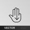 Down, fingers, hand, swipe, three outline icons. Can be used for web, logo, mobile app, UI, UX