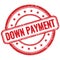 DOWN PAYMENT text on red grungy round rubber stamp