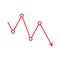 Down trend symbol. Chart going downward sign. Stock icon on white background.