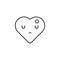 downcast emoji icon. Element of heart emoji for mobile concept and web apps illustration. Thin line icon for website design and
