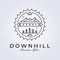 Downhill bike mountain biker logo icon symbol sign vector illustration design line art icon logo