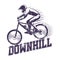 Downhill cyclist, grunge effect