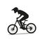 Downhill mountain bike. Vector silhouette