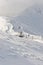 Downhill Skiers and snowboarder on Kasprowy Wierch in Zakopane i