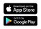 Download on the App Store and Get it on Google Play buttons