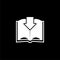 Download book icon isolated on dark background