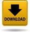 Download button web icon golden