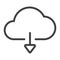 Download from cloud line icon, web and mobile,