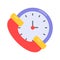 Download this creatively designed icon of call time in modern style, easy to use icon
