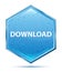Download crystal blue hexagon button