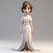 Download Cute Cartoonish 3d Bride In White Dress - Uhd Image