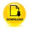 Download (document icon) glassy yellow round button