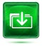 Download files icon neon light green square button