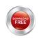 Download free button. Red round sticker.