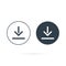 Download icon. Downloading vector icon. Save to computer symbol, Solid and line icons set for upload option. Arrow down